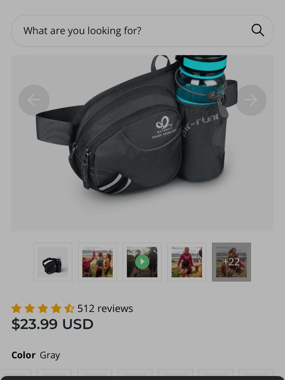 Green Waist Pack with Water Bottle Holder - Practical Travel Belt Bag